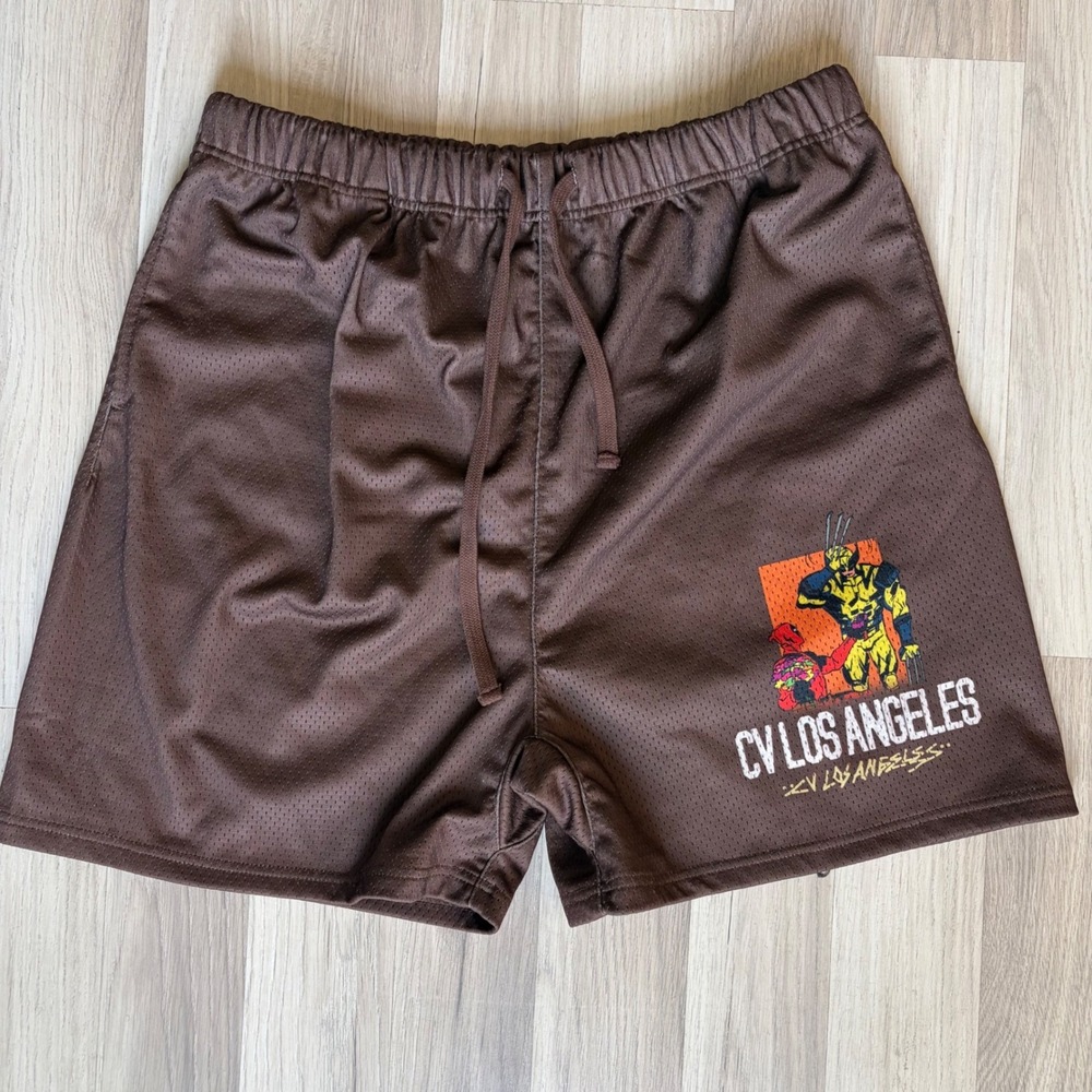 Civil Regime Marvel Deadpool Wolverine Mesh Shorts Brown Mens XXL CV Los Angeles